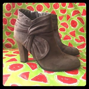 IMPO grey faux suede booties